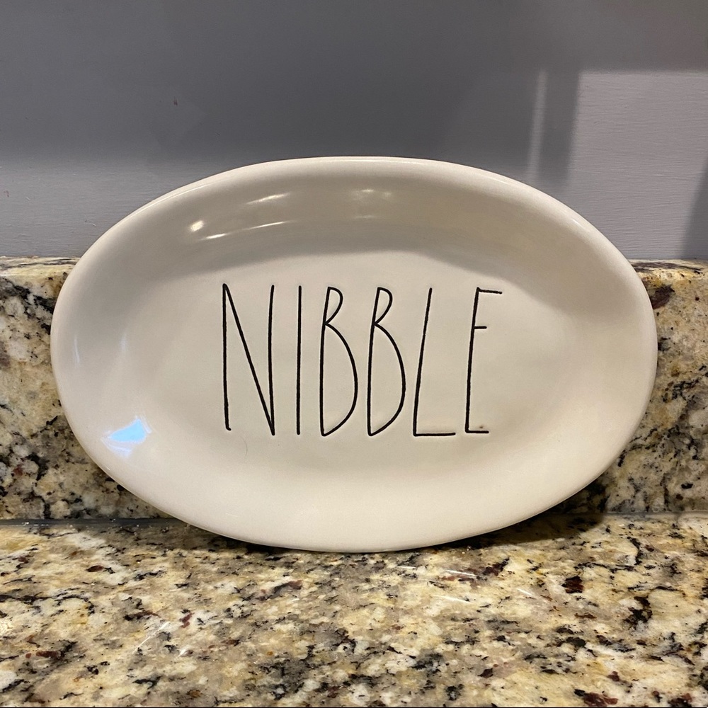 8.5”x5.5” Nibble Rae Dunn first edition snack plates (2)
